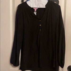 Lilly Pulitzer black Elsa blouse, size xs